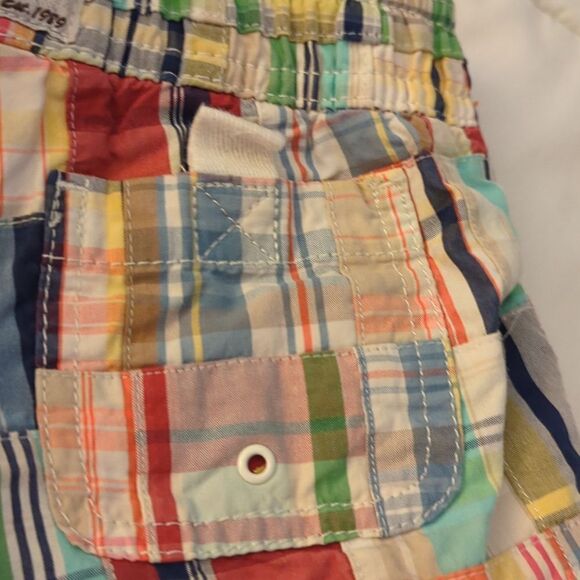 Gap Y2K plaid patchwork swim shorts size 12-18 months - Picture 4 of 6